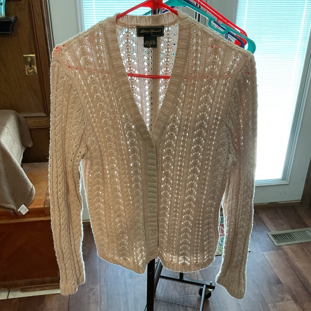 Eddie Bauer Women's Beige Knit Cardigan